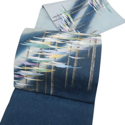 【中古】tomihisa 美品 銀通し 着物 正絹 袋帯 7726