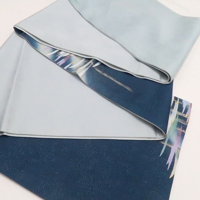 【中古】tomihisa 美品 銀通し 着物 正絹 袋帯 7726