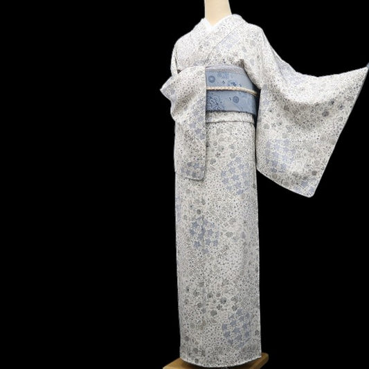 【新古品】tomihisa 新品 京友禅 前田仁仙 落款 更紗 着物 正絹 仕付け糸付 小紋 7728