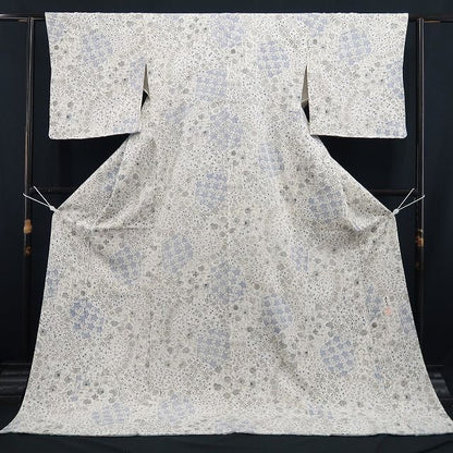 【新古品】tomihisa 新品 京友禅 前田仁仙 落款 更紗 着物 正絹 仕付け糸付 小紋 7728