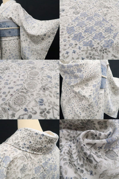 【新古品】tomihisa 新品 京友禅 前田仁仙 落款 更紗 着物 正絹 仕付け糸付 小紋 7728