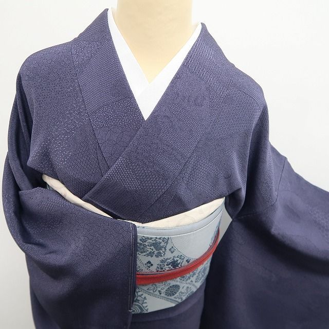 【新古品】tomihisa 新品 人間国宝 中村勇二郎 落款 想い出百選 着物 正絹 仕付け糸付 江戸小紋 7735
