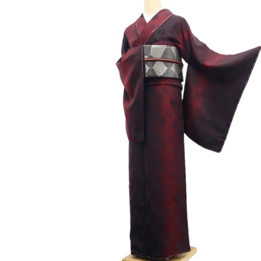 【新古品】tomihisa 新品 やまと誂製 齋藤上太郎 落款 縦暈し 着物 正絹 仕付け糸付 小紋 7736