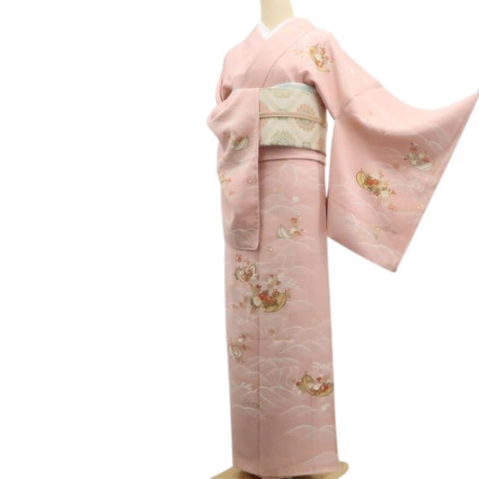【新古品】tomihisa 新品 吉澤友禅 吾妻徳穂 落款 金駒刺繍 着物 正絹 仕付け糸付　訪問着 7739