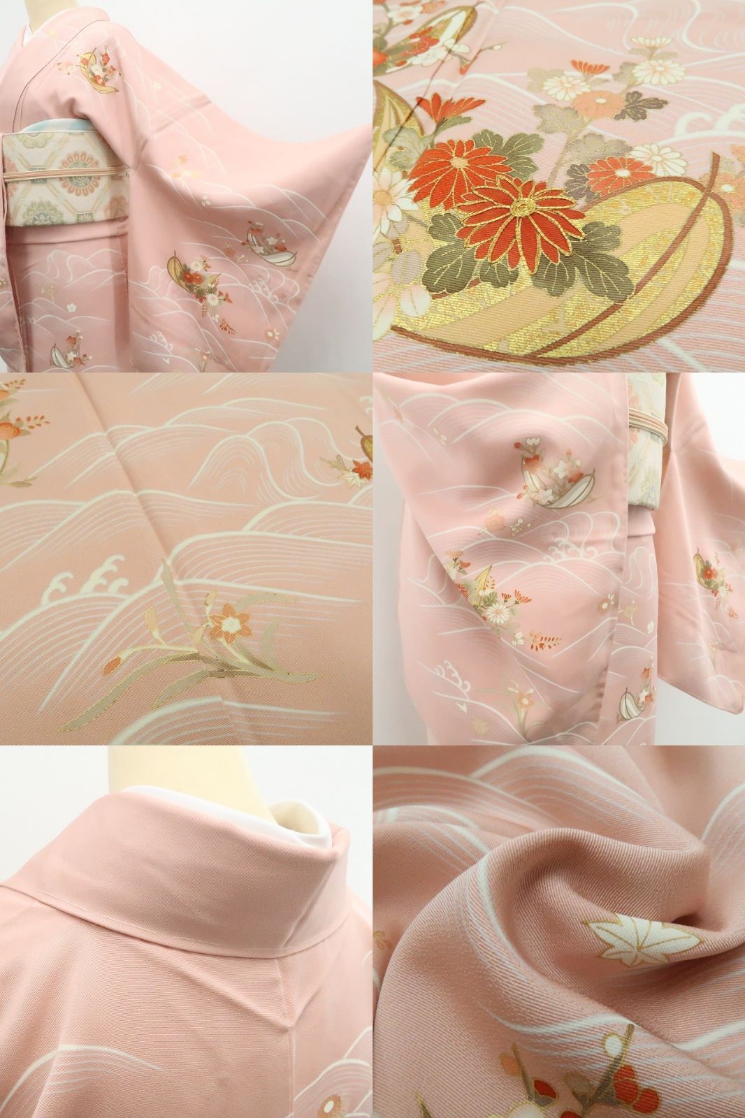 【新古品】tomihisa 新品 吉澤友禅 吾妻徳穂 落款 金駒刺繍 着物 正絹 仕付け糸付　訪問着 7739