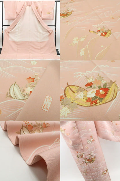 【新古品】tomihisa 新品 吉澤友禅 吾妻徳穂 落款 金駒刺繍 着物 正絹 仕付け糸付　訪問着 7739