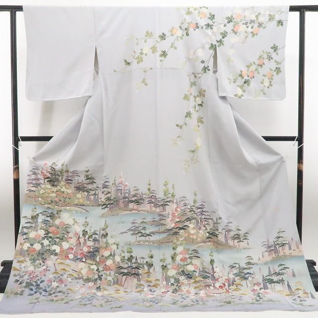 【新古品】tomihisa 新品 手描き友禅 落款 着物 正絹 仕付け糸付 作家物 訪問着 7741
