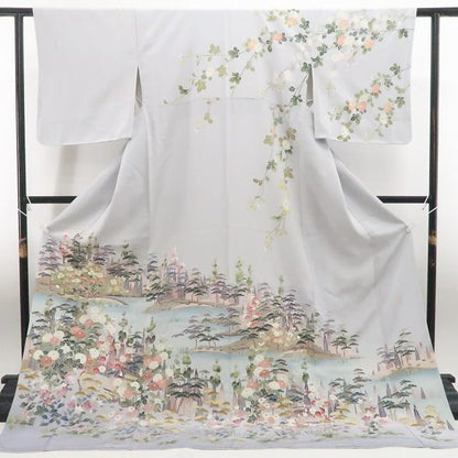 【新古品】tomihisa 新品 手描き友禅 落款 着物 正絹 仕付け糸付 作家物 訪問着 7741