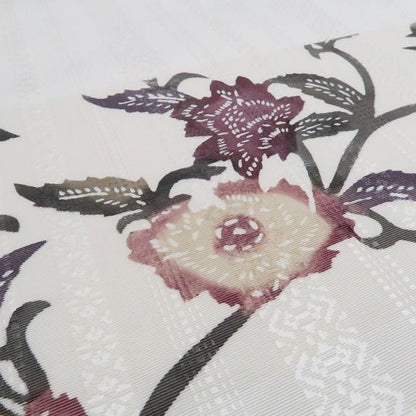 【新品】tomihisa 新品 本場筑前博多織 お仕立て上がり品 唐花 着物 正絹 八寸なごや帯 7743