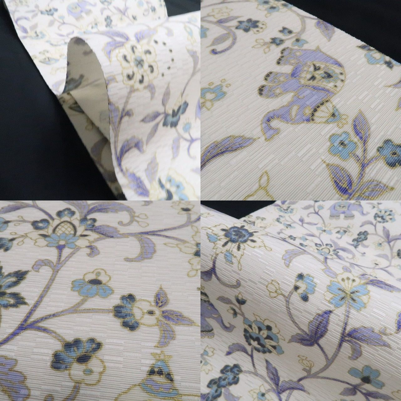 【新品】tomihisa 新品 岡重 本場筑前博多織 お仕立て上がり品 象更紗 着物 正絹 八寸なごや帯 7744