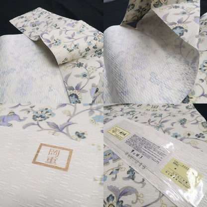 【新品】tomihisa 新品 岡重 本場筑前博多織 お仕立て上がり品 象更紗 着物 正絹 八寸なごや帯 7744
