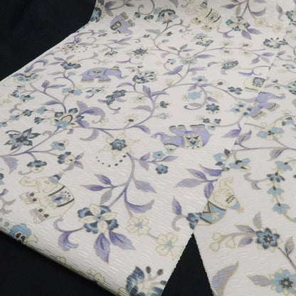 【新品】tomihisa 新品 岡重 本場筑前博多織 お仕立て上がり品 象更紗 着物 正絹 八寸なごや帯 7744
