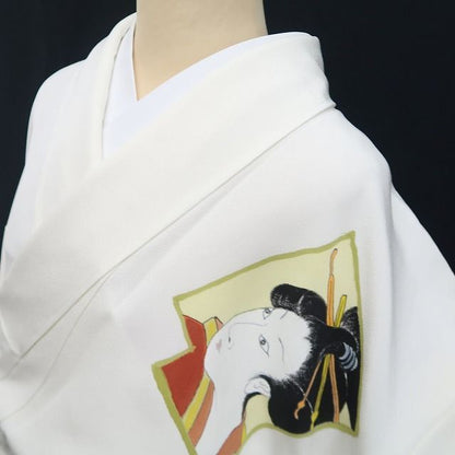 【新古品】tomihisa 新品 浮世絵 雅峰 落款 着物 正絹 仕付け糸付 トールサイズ 訪問着 7748