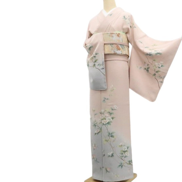 【新古品】tomihisa 新品 手描き友禅 着物 正絹 仕付け糸付 トールサイズ 訪問着 7764