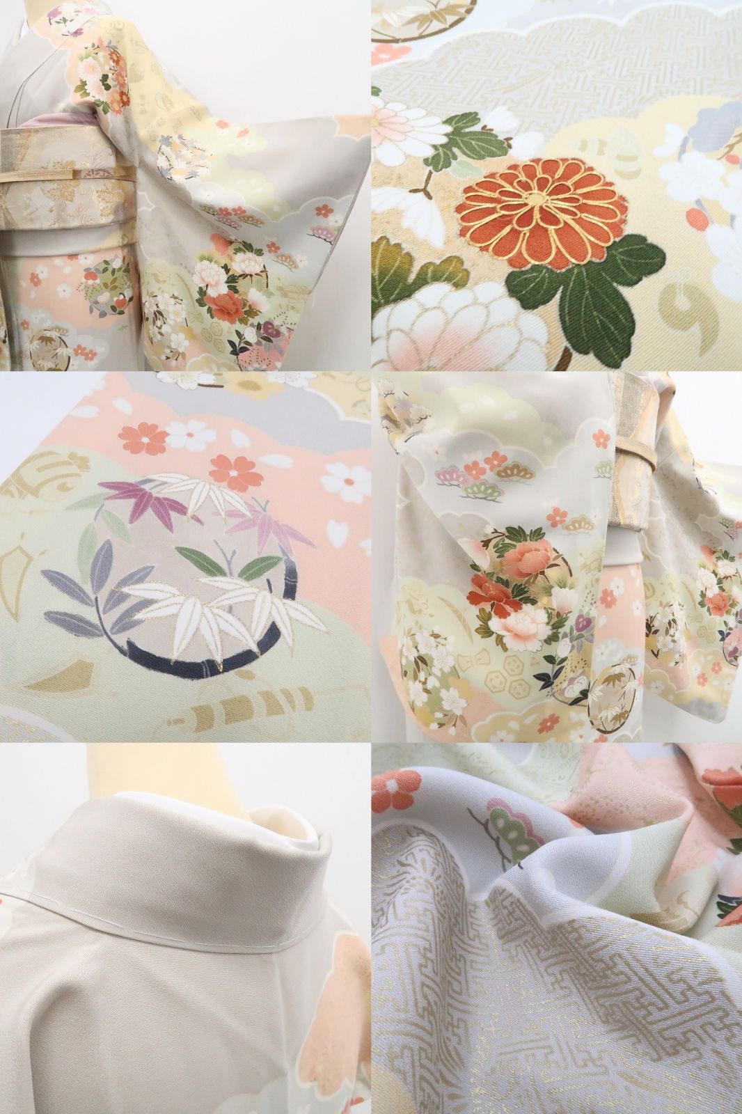 【新古品】tomihisa 新品 金駒刺繍 着物 正絹 仕付け糸付 訪問着 7765