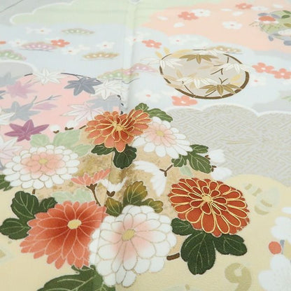【新古品】tomihisa 新品 金駒刺繍 着物 正絹 仕付け糸付 訪問着 7765