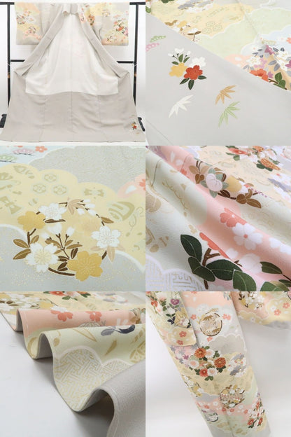 【新古品】tomihisa 新品 金駒刺繍 着物 正絹 仕付け糸付 訪問着 7765