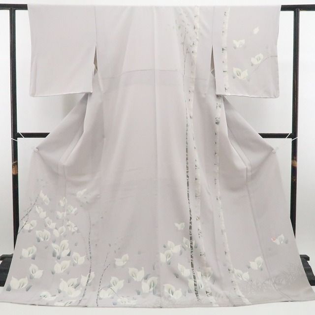 【新古品】tomihisa 新品 水芭蕉 落款 着物 正絹 仕付け糸付 作家物 訪問着 7766