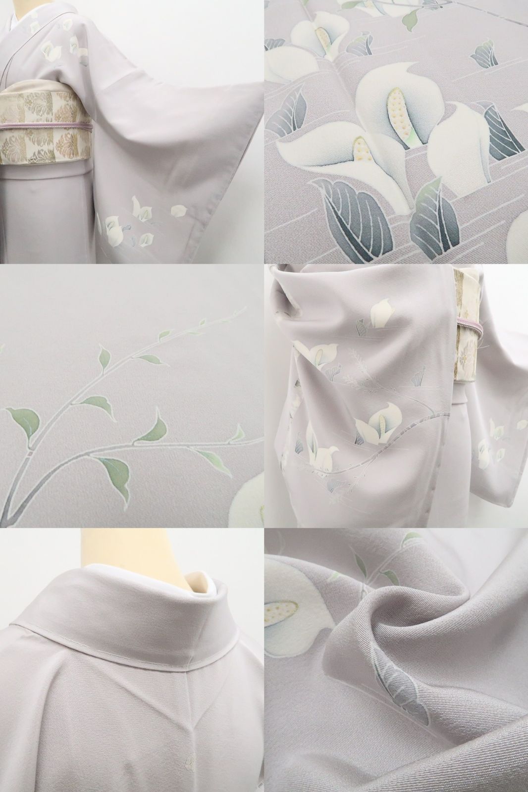 【新古品】tomihisa 新品 水芭蕉 落款 着物 正絹 仕付け糸付 作家物 訪問着 7766