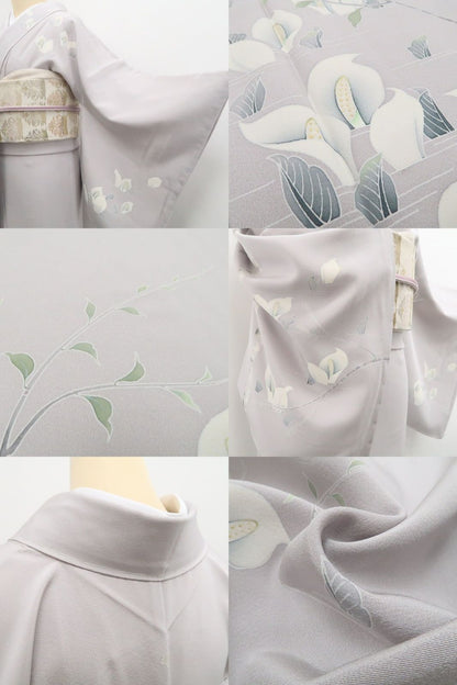 【新古品】tomihisa 新品 水芭蕉 落款 着物 正絹 仕付け糸付 作家物 訪問着 7766