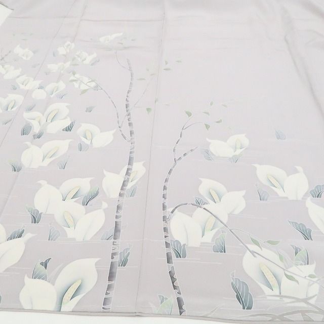 【新古品】tomihisa 新品 水芭蕉 落款 着物 正絹 仕付け糸付 作家物 訪問着 7766