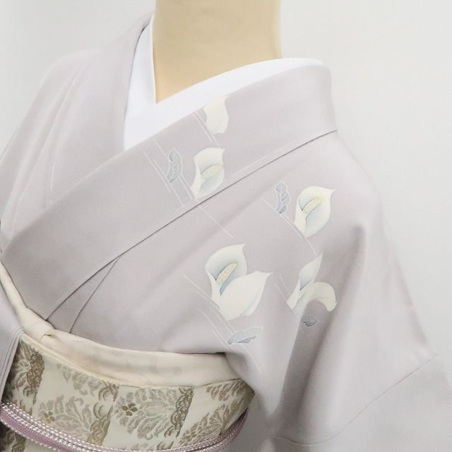 【新古品】tomihisa 新品 水芭蕉 落款 着物 正絹 仕付け糸付 作家物 訪問着 7766