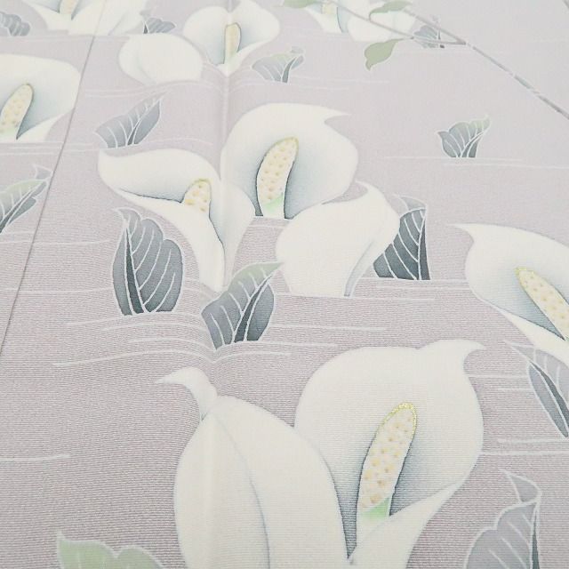 【新古品】tomihisa 新品 水芭蕉 落款 着物 正絹 仕付け糸付 作家物 訪問着 7766