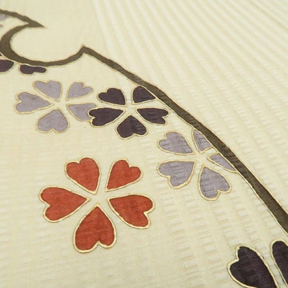 【新古品】tomihisa　新品 斉藤上太郎 落款 桜×雪輪 着物 正絹 仕付け糸付　付下げ 7767