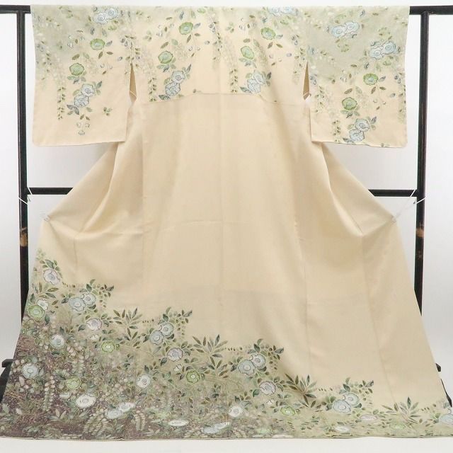 【新古品】tomihisa 未使用品 辻ヶ花 絞り 落款 着物 正絹 仕付け糸付 レディース S/M 作家物 訪問着 7771