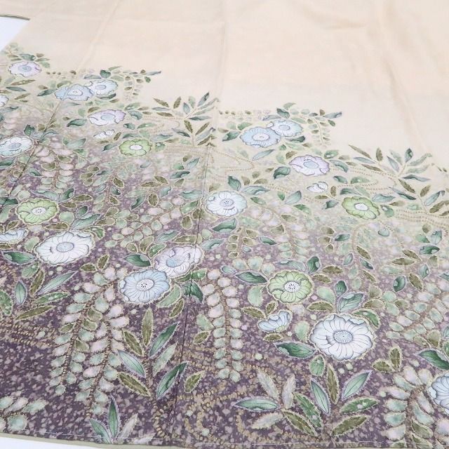 【新古品】tomihisa 未使用品 辻ヶ花 絞り 落款 着物 正絹 仕付け糸付 レディース S/M 作家物 訪問着 7771