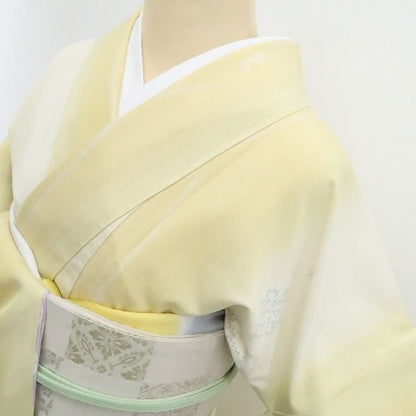 【新古品】tomihisa 新品 やまと誂製 縦暈し 着物 正絹 証紙付 仕付け糸付　結城紬 7772
