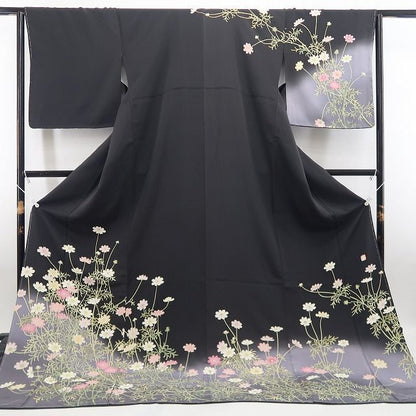 【新古品】tomihisa 新品 秀美謹製 秋桜 コスモス 着物 正絹 仕付け糸付 訪問着 7780