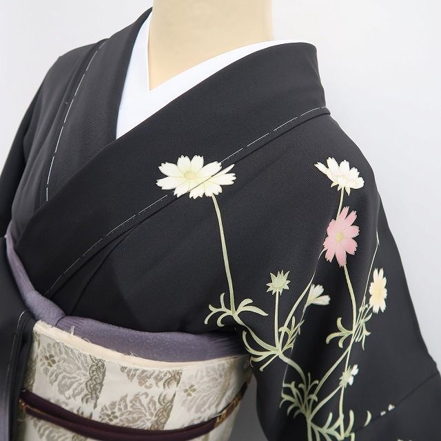 【新古品】tomihisa 新品 秀美謹製 秋桜 コスモス 着物 正絹 仕付け糸付 訪問着 7780
