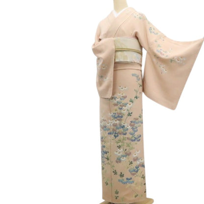 【新古品】tomihisa 新品 手描き友禅 菊 着物 正絹 仕付け糸付 訪問着 7781