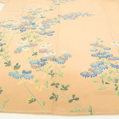 【新古品】tomihisa 新品 手描き友禅 菊 着物 正絹 仕付け糸付 訪問着 7781