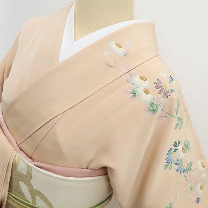 【新古品】tomihisa 新品 手描き友禅 菊 着物 正絹 仕付け糸付 訪問着 7781