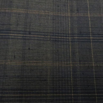 【新古品】tomihisa 新品 伝統工芸士 白川貞夫 柿渋染 チェック柄 着物 正絹 仕付け糸付 紬 7783