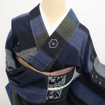【新古品】tomihisa 新品 着物 正絹 証紙付 仕付け糸付 トールサイズ 置賜紬 7785