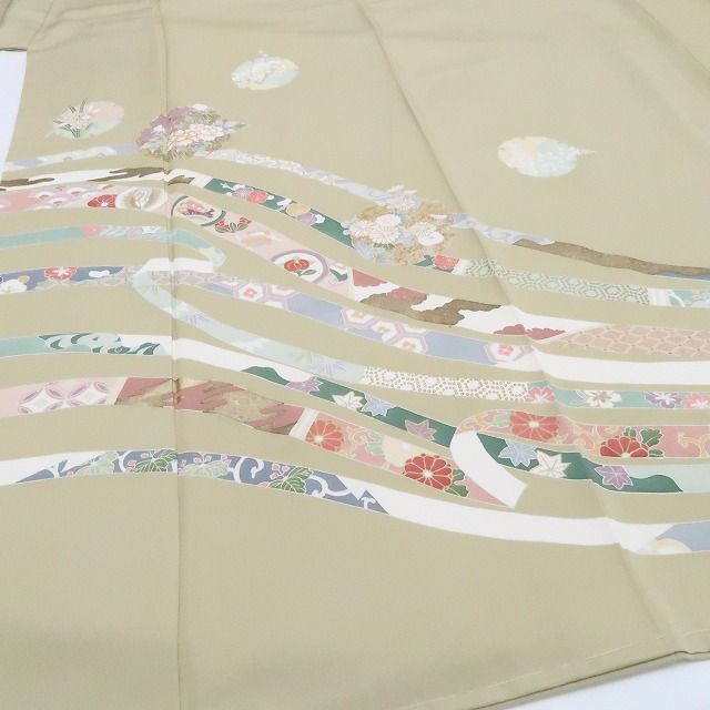 【新古品】tomihisa 新品 金駒刺繍 着物 正絹 仕付け糸付 トールサイズ 訪問着 7787