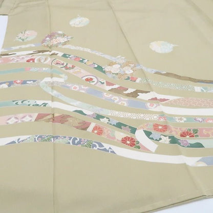 【新古品】tomihisa 新品 金駒刺繍 着物 正絹 仕付け糸付 トールサイズ 訪問着 7787