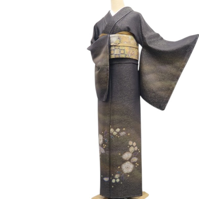 【新古品】tomihisa 新品 二代目久保田一竹 落款 一竹の辻ヶ花 着物 正絹 仕付け糸付 付下げ 7789