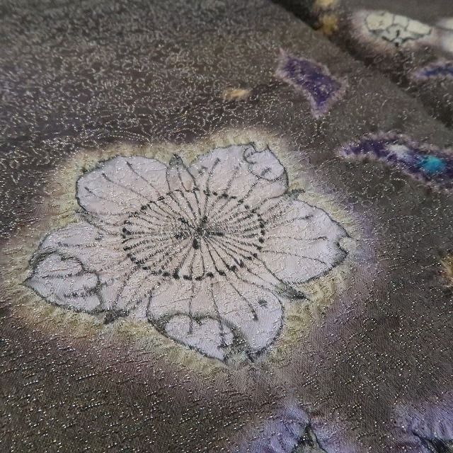 【新古品】tomihisa 新品 二代目久保田一竹 落款 一竹の辻ヶ花 着物 正絹 仕付け糸付 付下げ 7789
