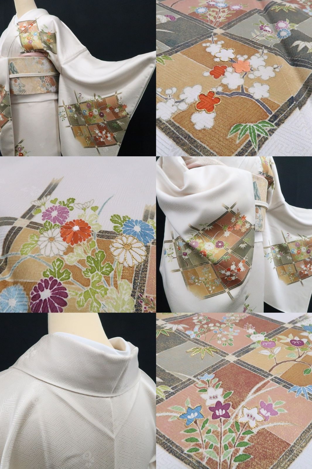 【新古品】tomihisa　新品 希少トールサイズ 京友禅 金駒刺繍 着物 正絹 仕付け糸付　訪問着 7792