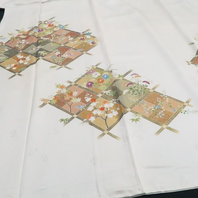 【新古品】tomihisa　新品 希少トールサイズ 京友禅 金駒刺繍 着物 正絹 仕付け糸付　訪問着 7792