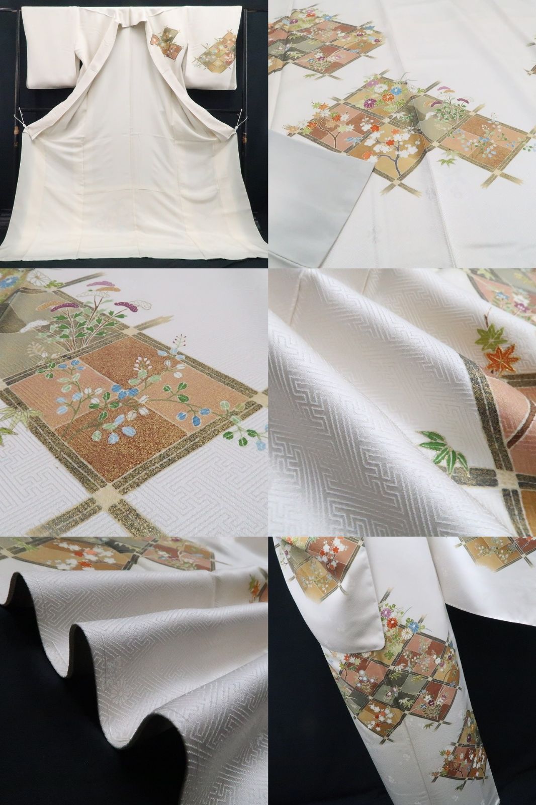 【新古品】tomihisa　新品 希少トールサイズ 京友禅 金駒刺繍 着物 正絹 仕付け糸付　訪問着 7792