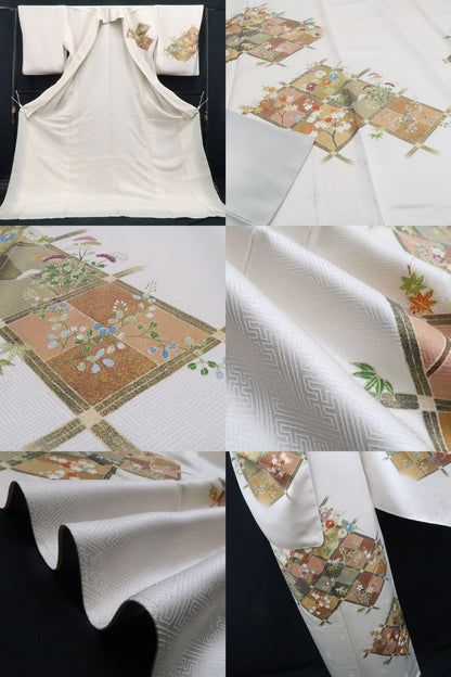 【新古品】tomihisa　新品 希少トールサイズ 京友禅 金駒刺繍 着物 正絹 仕付け糸付　訪問着 7792