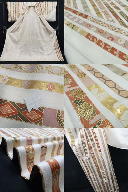 【新古品】tomihisa　新品 金駒刺繍 着物 正絹 仕付け糸付　訪問着 7793