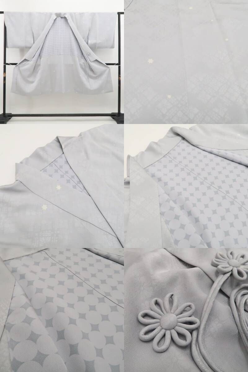 【新古品】tomihisa 新品 着物 正絹 仕付け糸付 ロング丈 道中着 7795