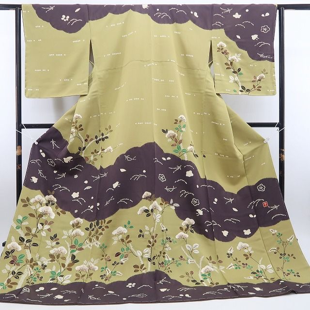 【新古品】tomihisa　新品 やまと誂製 花井幸子 落款 金糸刺繍　着物 正絹 仕付け糸付 訪問着 7798
