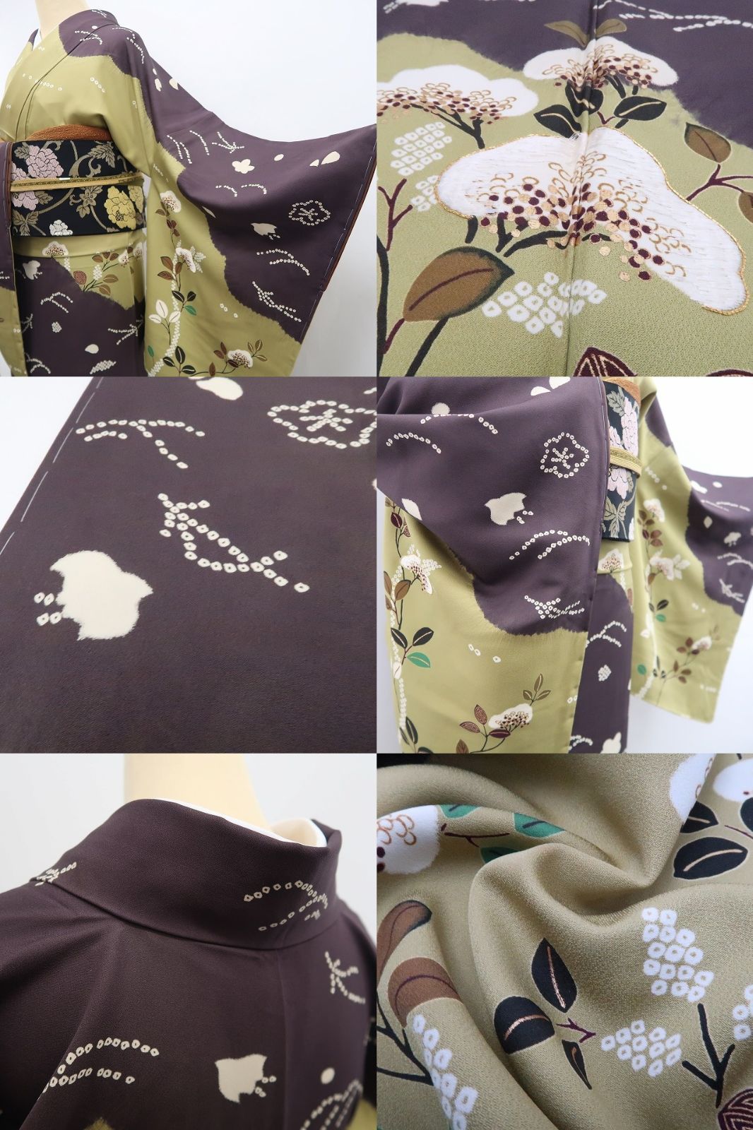 【新古品】tomihisa　新品 やまと誂製 花井幸子 落款 金糸刺繍　着物 正絹 仕付け糸付 訪問着 7798